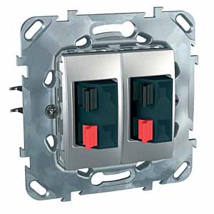 GNIAZDO GŁOŚNIKOWE PODWÓJNE ALUMINIUM UNICA TOP/MERTEN - MGU50.8787.30Z - SCHNEIDER ELECTRIC