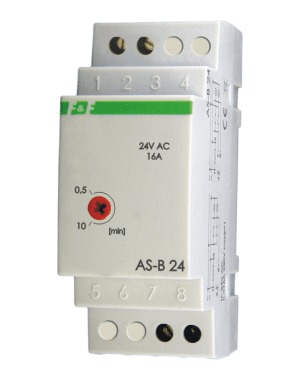 AUTOMAT SCHODOWY 16A 24V AC ZAKRES 0.5-10 MINUT SZYNA TH35 AS-B24 - AS-B24 - F&F