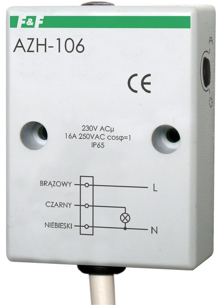AUTOMAT ZMIERZCHOWY 16A 230V N/T IP65 PRZEWÓD DŁUGOŚĆ 0.8M AZH-106 - AZH-106 - F&F