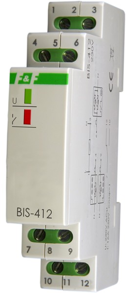 PRZEKAŹNIK BISTABILNY 10A STEROWANIE 230V AC STYK 1NO BIS-413-230V - BIS-412 - F&F
