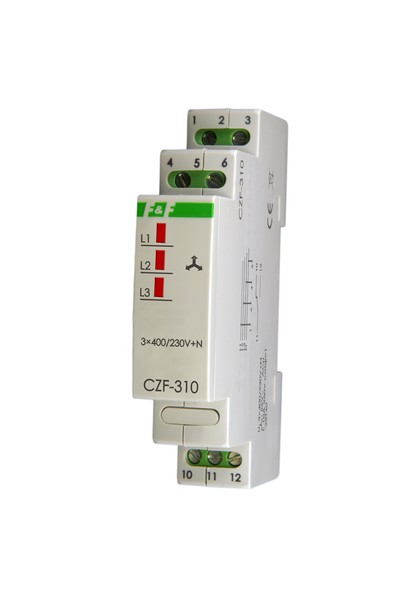 CZUJNIK ZANIKU I ASYMETRII FAZ 10A STAŁA ASYMETRIA ZADZIAŁANIA 55V MOCOWANIE TH35 CZF-310 - CZF-310 - F&F