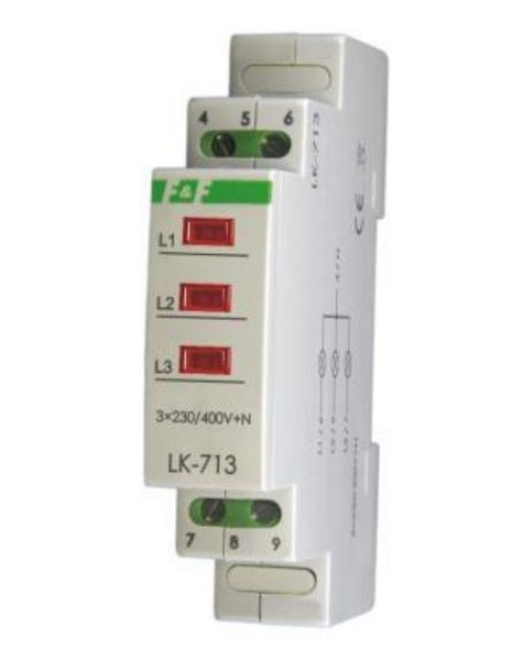 LAMPKA LED SYGNALIZACYJNA POTRÓJNA KOLOR CZERWONY-CZERWONY-CZERWONY ZASILANIE 230V LK-713 R - LK-713R - F&F