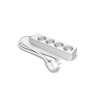 PRZEDŁUŻACZ 4 GNIAZDA Z UZIEMIENIEM PS-430/H05VV-F 3G1/ BIAŁY 5 M - IMP.PS-430/5M.B - ACAR