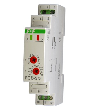 PRZEKAŹNIK CZASOWY 10A STEROWANIE 230V AC STYK PRZEŁĄCZNY REGULACJA CZASU 0.1SEK-576HZ PCR-513 - PCR-513 - F&F