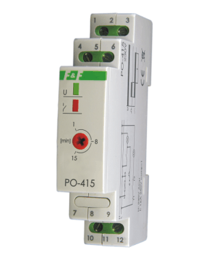 PRZEKAŹNIK CZASOWY 16A STEROWANIE 230V AC Z OPÓŹNIONYM OPADANIEM PO-415 - PO-415 - F&F
