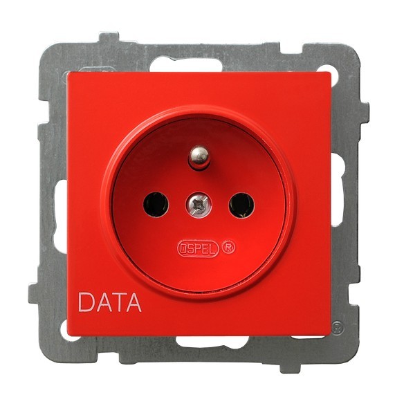 GNIAZDO POJEDYNCZE Z UZIEMIENIEM DATA BEZ RAMKI AS - GP-1GZD/m/00 - OSPEL