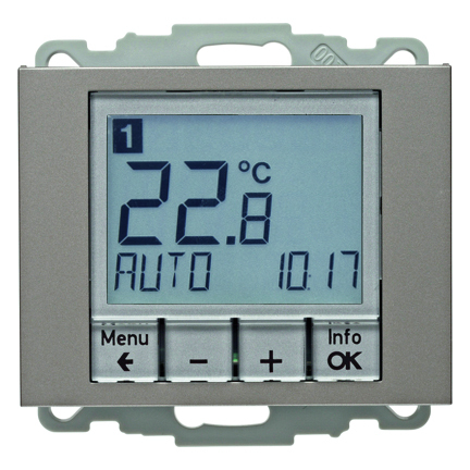 REGULATOR TEMPERATURY ZE STEROWANIEM CZASOWYM I ELEMENTEM CENTRALNYM STAL SZLACHETNA LAKIEROWANA - 20447104 - HAGER - BERKER