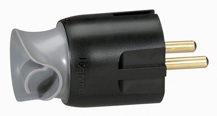 WTYCZKA POJEDYNCZA Z UZIEMIENIEM - 16A - PLASTIKOWA - CZARNA - OBROTOWA - 50173 - LEGRAND