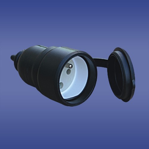 GNIAZDO PRZENOŚNE GUMOWE 16A 2P+Z 230V IP44 AWA-GO CZARNE - 51.70 - ELEKTROPLAST OPATÓWEK