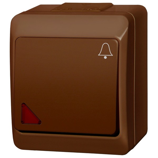 ŁĄCZNIK "DZWONEK" PODŚWIETLANY BRĄZOWY EP-LUX HERMES - 0347-06 - ELEKTRO-PLAST NASIELSK