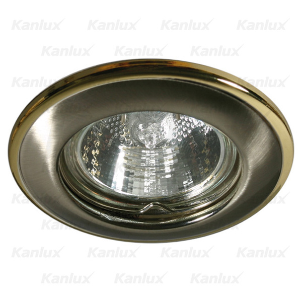 OPRAWKA SUFITOWA PUNKTOWA MR16 GX5,3 MAX.50W SATYNOWY NIKIEL/ZŁOTY HORN CTC-3114-SN/G - 2820 - KANLUX