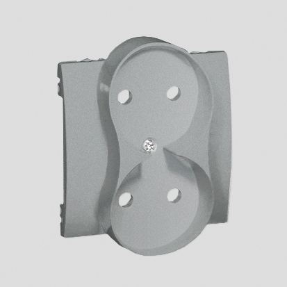 POKRYWA GNIAZDA PDWÓJNEGO Z UZIEMIENIEM Z PRZESŁONAMI TORÓW PRĄDOWYCH ALUMINIUM SIMON CLASSIC - MGZ2MzP/26 - KONTAKT SIMON