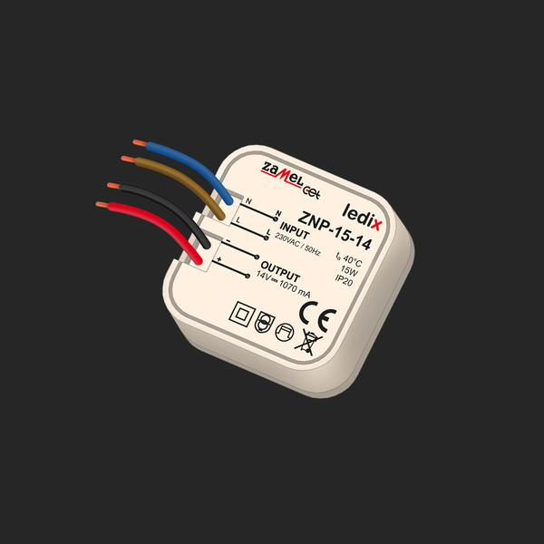 ZASILACZ LED 14VDC 15W DOPUSZKOWY ZNP-15-14 - LDX10000031 - ZAMEL