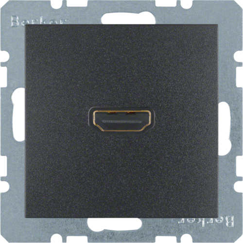 GNIAZDO HDMI Z PRZYŁĄCZEM 90° ANTRACYT MAT B.KWADRAT/B.3/B.7 - 3315431606 - HAGER - BERKER