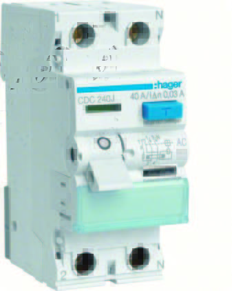 RCCB Wyłącznik różnicowoprądowy 2P 25A/30mA Typ AC - CDC225J - HAGER - BERKER