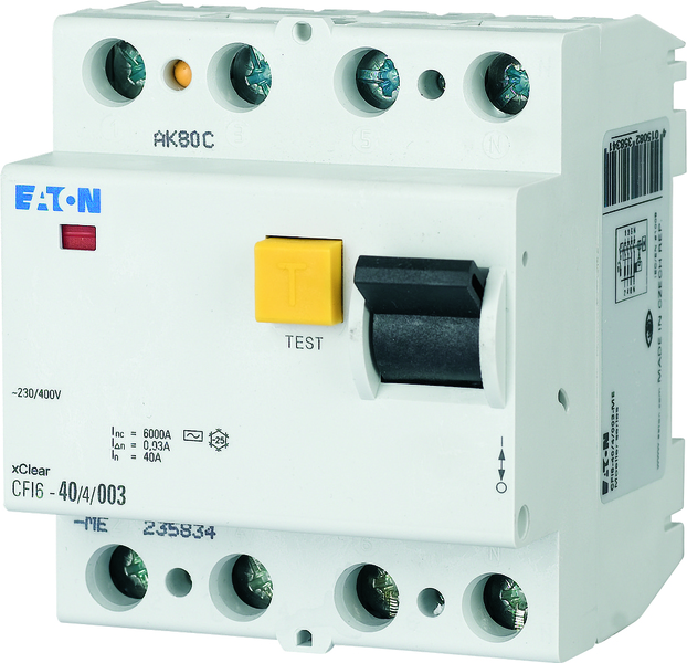 WYŁĄCZNIK RÓŻNICOWY 25A/30MA 4 POLOWY TYP AC CFI6 - 235776 - EATON