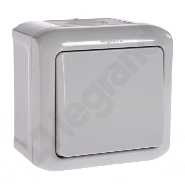 PRZYCISK JEDNOBIEGUNOWY 6 A IP44 SZARY FORIX - 782384 - LEGRAND