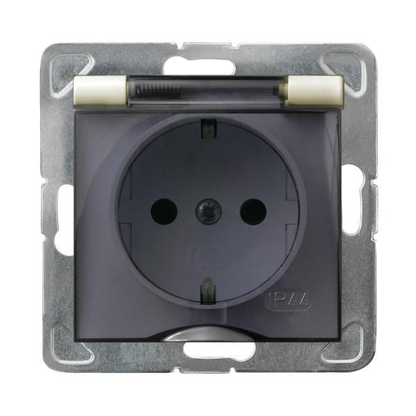 GNIAZDOPOJDYNCZE Z UZIEMIENIEM SCHUKO IP-44 ECRU IMPRESJA - GPH-1YS/M/27/D - OSPEL
