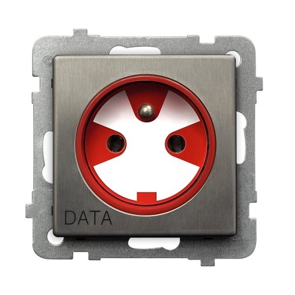 GNIAZDO POJEDYNCZE Z UZIEMIENIEM DATA Z KLUCZEM STAL INOX SONATA - GP-1RMZK/M/37 - OSPEL