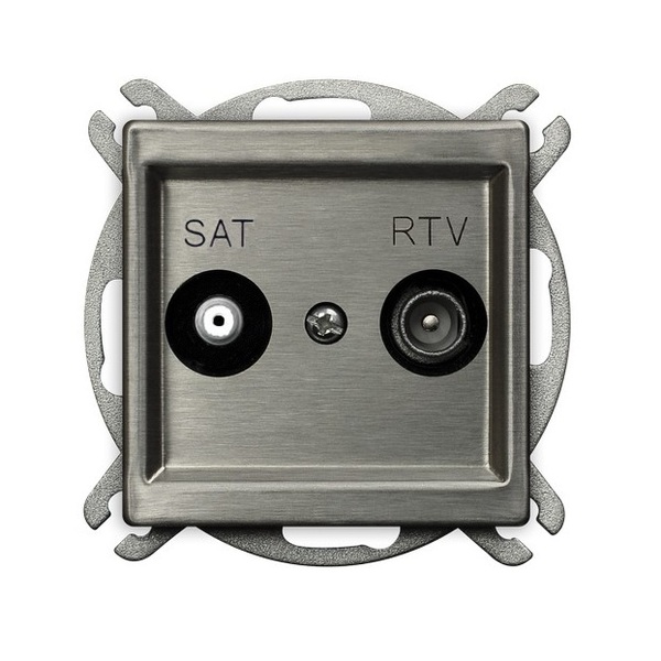 GNIAZDO RTV-SAT KOŃCOWE STAL INOX SONATA - GPA-RMS/M/37 - OSPEL