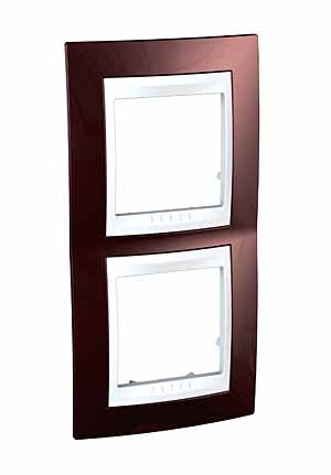 RAMKA PODWÓJNA PIONOWA LAZUR KARMINOWY UNICA PLUS - MGU6.004V.851 - SCHNEIDER ELECTRIC
