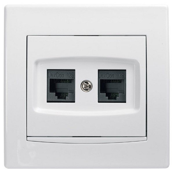 GNIAZDO KOMPUTEROWE PODWÓJNE RJ45 KAT.6 UTP BIAŁE ANYA - AYA4800121 - SCHNEIDER ELECTRIC