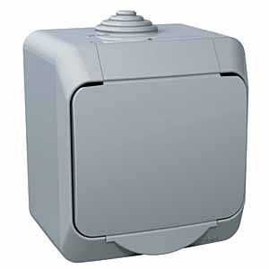 GNIAZDO POJEDYNCZE Z KLAPKĄ SZARE CEDAR PLUS - WDE000640 - SCHNEIDER ELECTRIC