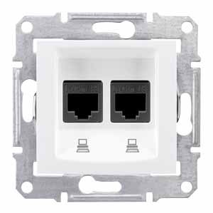 GNIAZDO KOMP PODWÓJNE KAT. 5E EKRANOWANE BIAŁY - SDN4600121 - SCHNEIDER ELECTRIC