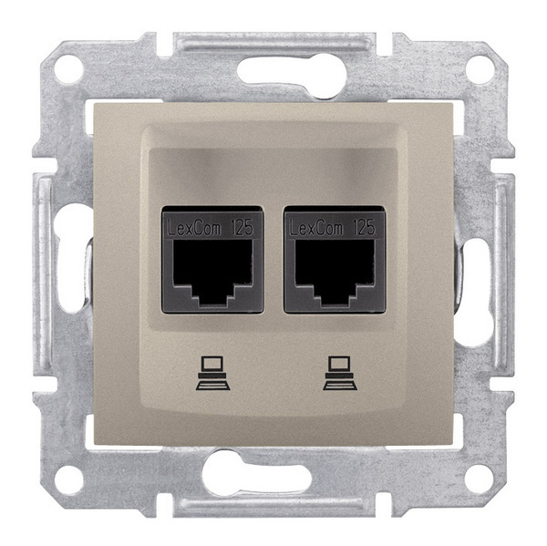 GNIAZDO KOMPUTEROWE PODWÓJNE KAT. 6 EKRANOWANE SATYNA - SDN5000168 - SCHNEIDER ELECTRIC
