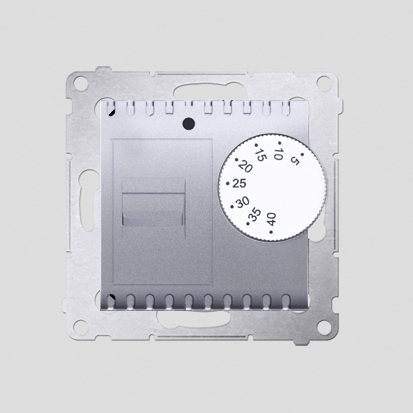 REGULATOR TEMPERATURY Z CZUJNIKIEM WEWNĘTRZNYM (MODUŁ) 16(2) A 230 V MONTAŻ NA WKRĘTY SREBRNY MAT SIMON 54 - DRT10W.02/43 - KONTAKT SIMON