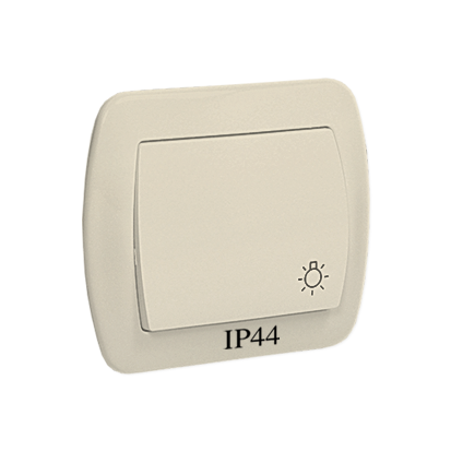 PRZYCISK ŚWIATŁO BRYZGOSZCZELNY IP44 10 AX 250V ZACISKI ŚRUBOWE BEŻ SIMON AKORD - AS1B/12 - KONTAKT SIMON