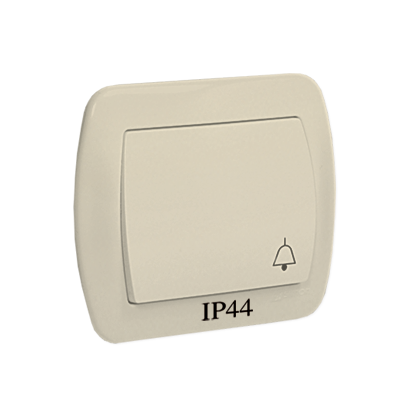 PRZYCISK DZWONEK BRYZGOSZCZELNY IP44 10 AX 250V ZACISKI ŚRUBOWE BEŻ SIMON AKORD - AD1B/12 - KONTAKT SIMON