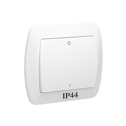 ŁĄCZNIK DWUBIEGUNOWY BRYZGOSZCZELNY IP44 10 AX 250V ZACISKI ŚRUBOWE BIAŁY SIMON AKORD - AW2B/11 - KONTAKT SIMON