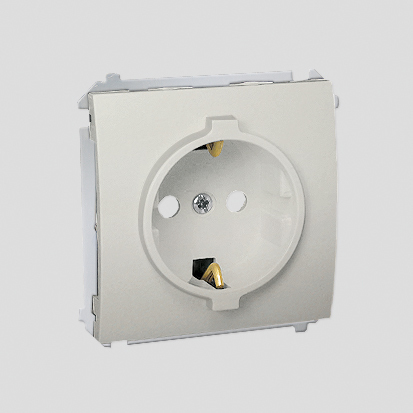 GNIAZDO Z UZIEMIENIEM SCHUKO (MODUŁ) 16A 250V ZACISKI ŚRUBOWE ECRU SIMON CLASSIC - MGSZ1.01/10 - KONTAKT SIMON
