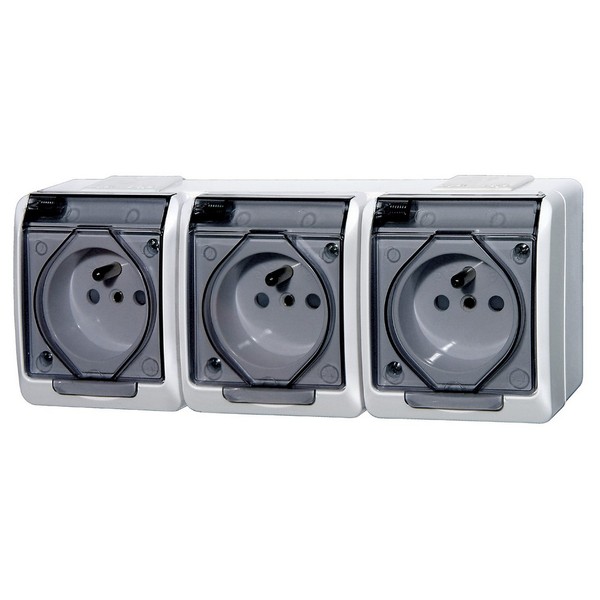 GNIAZDO POTRÓJNE DYMNE IP 44 2 NT-330H HERMES (STARY TYP) - 0323-01 - ELEKTRO-PLAST NASIELSK