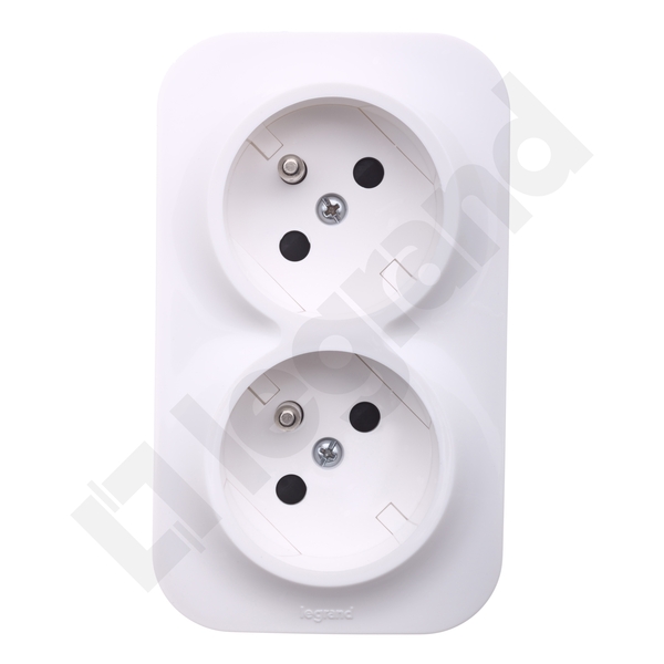 GNIAZDO PODWÓJNE Z UZIEMIENIEM 16 A BIAŁE FORIX - 782419 - LEGRAND