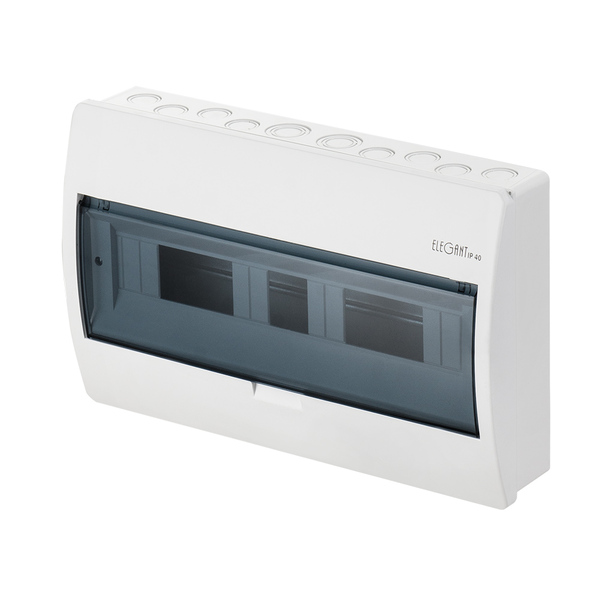 ROZDZIELNIA TWORZYWO 1X18 MODUŁY N/T IP40 LISTWA N+PE DRZWI PRZEZR ELEGANT - 2404-01 - ELEKTRO-PLAST NASIELSK