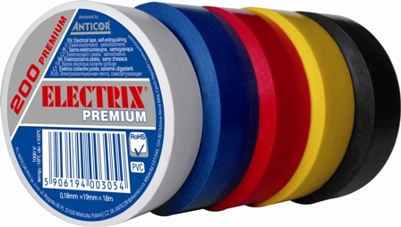 TAŚMA ELEKTROIZOLACYJNA ELECTRIX 200 PREMIUM MULTI 19X18 - PE-200P18T-K019018 - ANTICOR