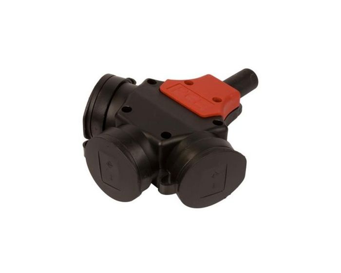 ROZGAŁĘŹNIK JEDNOFAZOWY GUMOWY 10/16A 2 P+Z ROZGAŁĘŹNIK GUMOWY Z BOLCEM + ZATYCZKA IP44 - 24311-SW - PCE