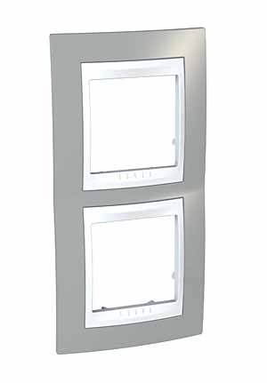 RAMKA PODWÓJNA PIONOWA SZARY ALABASTER UNICA / VIVA - MGU6.004V.865 - SCHNEIDER ELECTRIC
