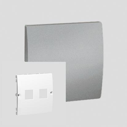 POKRYWA GNIAZD TELEINFORMATYCZNYCH NA KEYSTONE PŁASKA PODWÓJNA ALUMINIUM SIMON CLASSIC - MGK1P/26 - KONTAKT SIMON