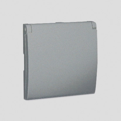 POKRYWA GNIAZDA Z UZIEMIENIEM BRYZGOSZCZELNEGO IP44 ALUMINIOWY SIMON CLASSIC - MGZ1BP/26 - KONTAKT SIMON