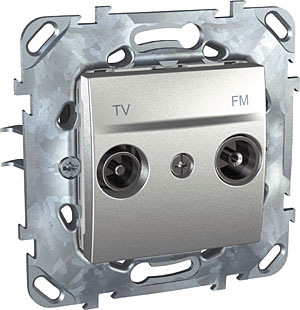 GNIAZDO ANTENOWE RTV KOŃCOWE ALUMINIUM UNICA - MGU50.451.30Z - SCHNEIDER ELECTRIC