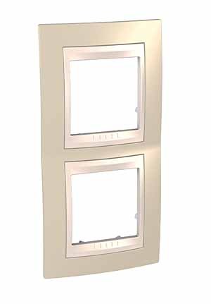 RAMKA PODWÓJNA PIONOWA RÓŻ PIASKOWY UNICA PLUS - MGU6.004V.567 - SCHNEIDER ELECTRIC