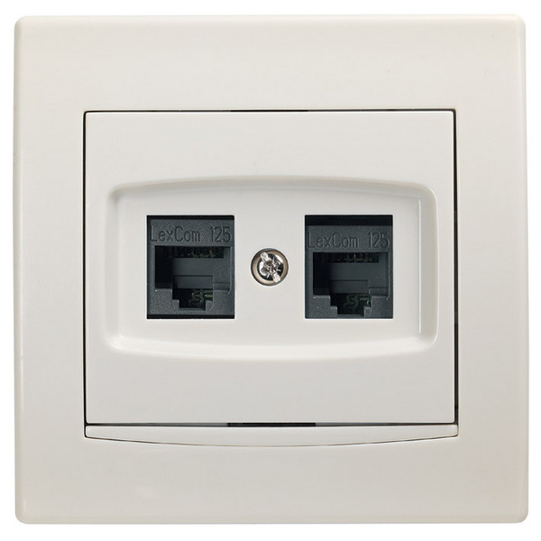 GNIAZDO KOMPUTEROWE 2X RJ45 KAT.5E UTP KREMOWE ANYA - AYA4400123 - SCHNEIDER ELECTRIC