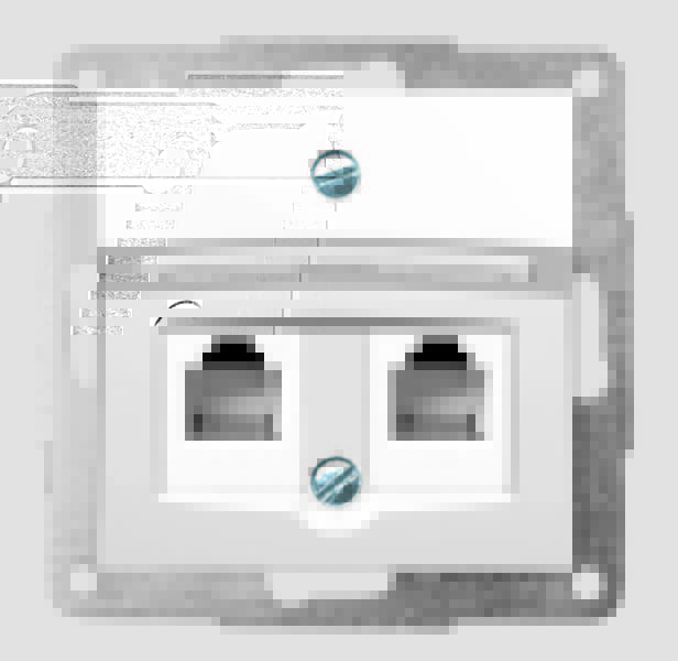 GNIAZDO KOMPUTEROWE MOLEX DATAGATE PODWÓJNE NIEEKRANOWANE KAT. 6 2 X RJ45 Z POLEM OPISOWYM BIAŁE POLO.FIORENA - 22028802 - HAGER - BERKER
