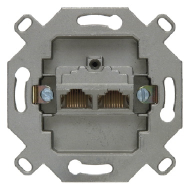 one.platform Mechanizm gniazda komputerowego UAE podwójnego (RJ45), ekranowane, kat.6a iso - 4587 - HAGER - BERKER