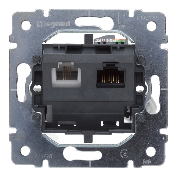 GNIAZDO TELEFONICZNE RJ11/RJ45 KAT. 6 UTP SISTENA LIFE - 775781 - LEGRAND