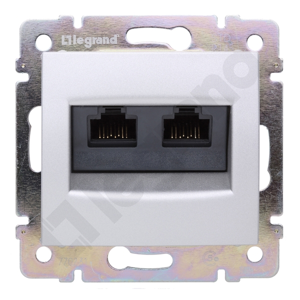 GNIAZDO KOMPUTEROWE PODWÓJNE 2XRJ45 KAT.5E UTP ALUMINIUM VALENA - 770231 - LEGRAND