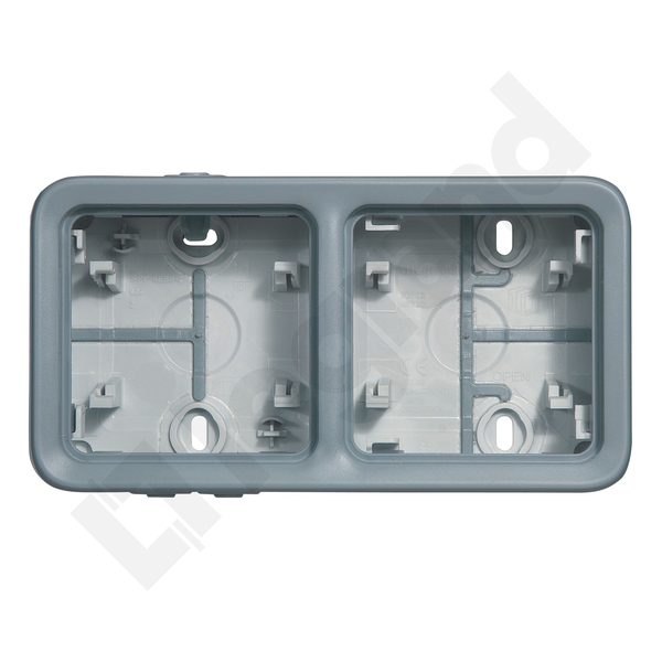 PUSZKA N/T PODWÓJNA POZIOMA SZARA PLEXO55 - 069672 - LEGRAND
